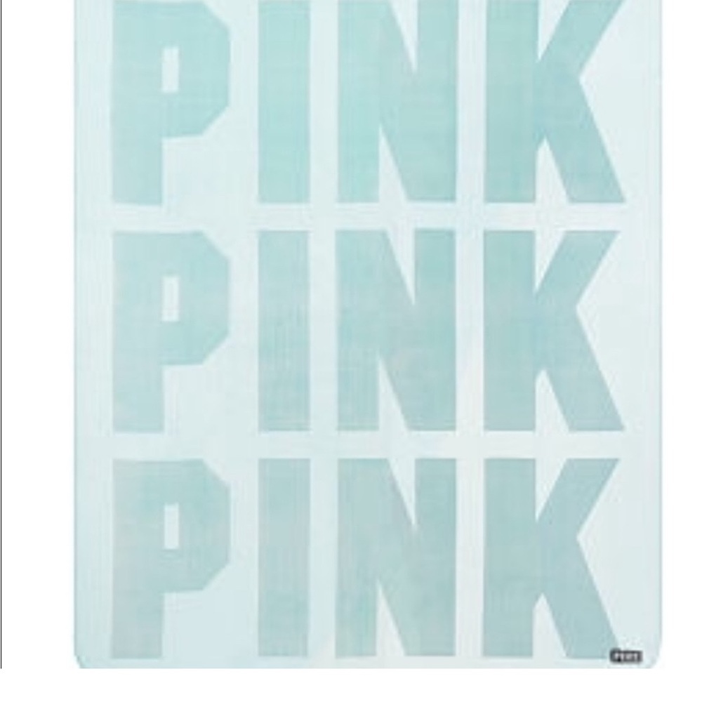 Victoria's Secret Light Blue Bath Towel with Bold Text